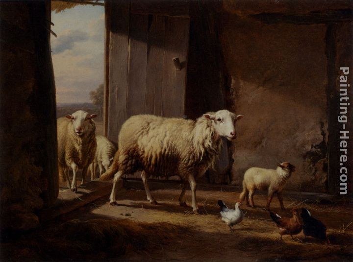 Eugene Verboeckhoven Sheep Returning From Pasture